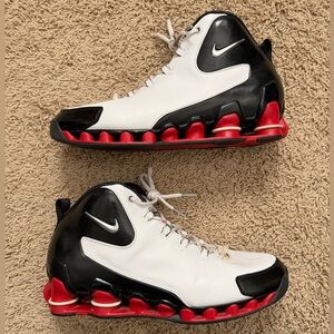 RARE VINTAGE NIKE SHOX VC 3 VINCE CARTER PATENT LEATHER WHITE/BLACK/RED MEN 11.5